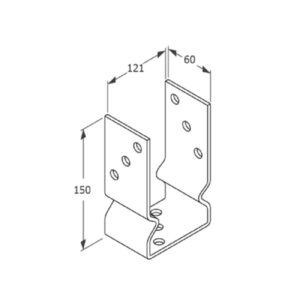 Suport Stalp 120 mm Tip U cu Nervura PSOZ120