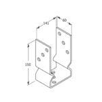 Suport Stalp 140 mm Tip U cu Nervura PSOZ140 - 1 Suport Stalp 140 mm Tip U cu Nervura PSOZ140