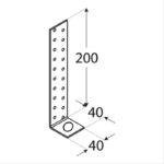Coltar Ancora Lemn Beton 200x40x40x2 mm KK21 - 1 Coltar Ancora Lemn Beton 200x40x40x2 mm KK21
