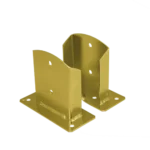 Suport Stalp 120mm cu Baza Despicata, Galben Galvanizat, PSD120