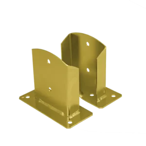 Suport Stalp 120mm cu Baza Despicata, Galben Galvanizat, PSD120