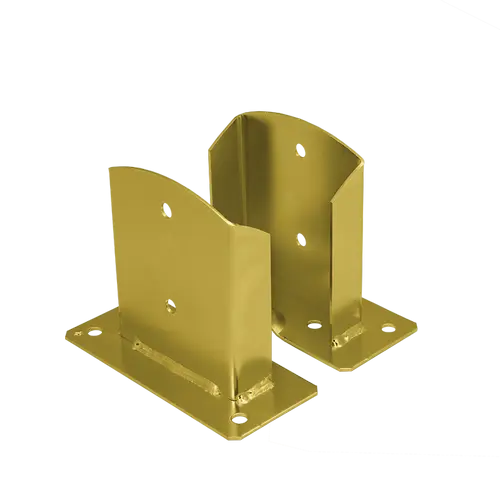 Suport Stalp 120mm cu Baza Despicata, Galben Galvanizat, PSD120 Suport Stalp 120mm cu Baza Despicata, Galben Galvanizat, PSD120
