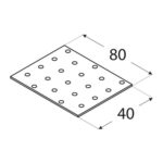 Placa Perforata 80x40x2 mm PP1 - 1 Placa Perforata 80x40x2 mm PP1
