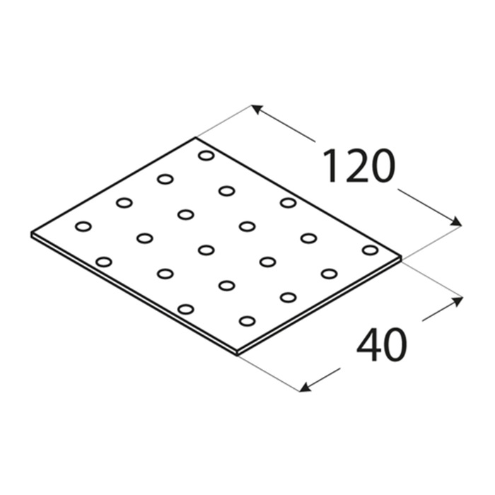 Placa Perforata 120x40x2 PP3 - 1 Placa Perforata 120x40x2 PP3