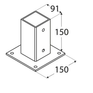 Suport Stalp 90x90 Patrat PSP90