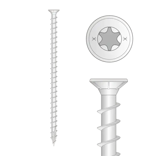 Surub Structural Lemn 8x400 mm, Cap Inecat, Filet Complet - 50buc/cutie