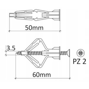 Diblu Rigips din Plastic 10G - 100buc/cutie