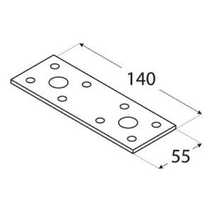 Conector Plat 140x55x2.5 LP2