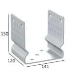 Suport Stalp 140 mm Tip U cu Nervura PSSOZ140 - 1 Suport Stalp 140 mm Tip U cu Nervura PSSOZ140