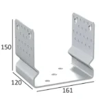 Suport Stalp 160 mm Tip U cu Nervura PSSOZ160 - 1 Suport Stalp 160 mm Tip U cu Nervura PSSOZ160