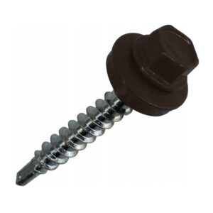Surub Autoforant Cap Hexagonal 4.8x35mm Maro RAL 8019 cu saiba EPDM - 250 buc/cutie