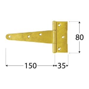 Balama Tip T pentru Poarta 150x35x80x2 mm Zincat Galben ZT150