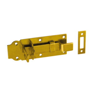 Zavor Poarta cu Tija Curbata si Ochi pentru Lacat 140x55x5 mm Zincat Galben WZW140