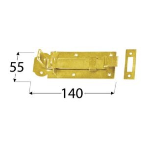 Zavor Poarta cu Tija Curbata si Ochi pentru Lacat 140x55x5 mm Zincat Galben WZW140