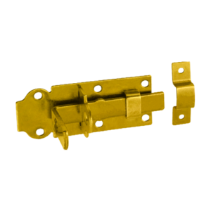Zavor Poarta cu Tija Dreapta si Ochi pentru Lacat 100x45x5 mm Zincat Galben WZP100