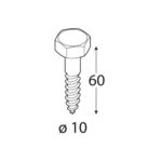 Holsuruburi Lemn Cap Hexagonal 10x60mm – 1 kg - 2 Holsuruburi Lemn Cap Hexagonal 10x60mm – 1 kg