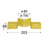 Conector Grinzi Rotunde tip T, 80-100 mm 203x68x2,5 mm Zincat Galvanic LBO1