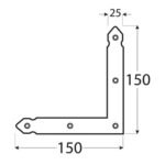 Coltar Plat Decorativ pentru Rame Lemn 150x150x25x2 mm NAO1 - 1 Coltar Plat Decorativ pentru Rame Lemn 150x150x25x2 mm NAO1