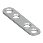 Conector Plat Ingust Rotunjit pentru Mobila 57x13x2 mm Zincat FLW60