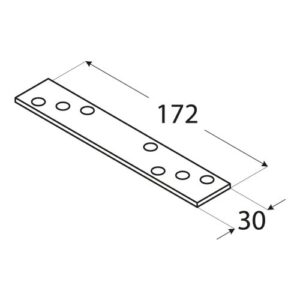 Conector Plat pentru Lemn cu Gauri Decalate 172x30x3 mm LG1