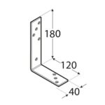 Coltar Gros pentru Grinzi Lemn 180x120x40x5 mm KB3 - 1 Coltar Gros pentru Grinzi Lemn 180x120x40x5 mm KB3