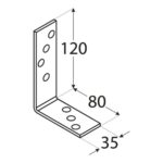 Coltar Gros pentru Grinzi Lemn 120x80x35x4 mm KB2