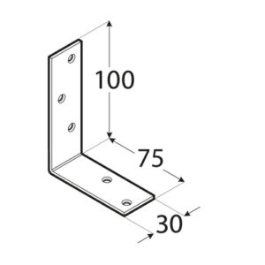 Coltar Gros pentru Grinzi Lemn 100x75x30x3 mm KB1