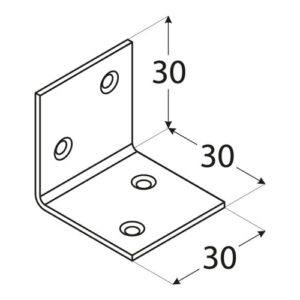 Coltar Lat pentru Mobila 30x30x30x1.5 mm Zincat Galben KS1
