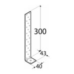 Coltar Ancora Lemn Beton 300x43x40x4 mm KK12 - 2 Coltar Ancora Lemn Beton 300x43x40x4 mm KK12
