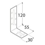 Coltar Reglabil cu Fante 120x55x30x2 mm KRD4
