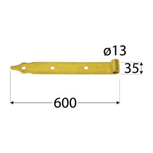 Balama Banda pentru Poarta cu Ochi Ø13 600x35x4 mm Zincat Galben ZP 600/13
