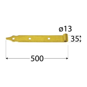 Balama Banda pentru Poarta cu Ochi Ø13 500x35x4 mm Zincat Galben ZP 500/13