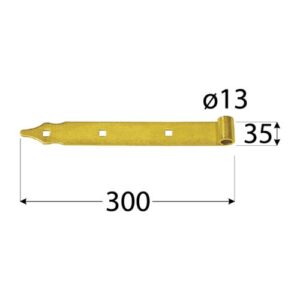 Balama Banda pentru Poarta cu Ochi Ø13 300x35x4 mm Negru ZP 300/13