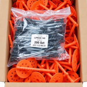 Diblu pentru Izolatie cu Cui Metalic si Cap Plastic 10x140 mm, Expansiune Prelungita - 200 buc/cutie