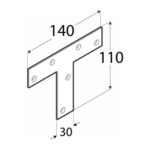 Conector Tip T pentru Grinzi și Stâlpi Lemn 140x110x30x2 mm Zincat Argintiu KT140 - 5 Conector Tip T pentru Grinzi și Stâlpi Lemn 140x110x30x2 mm Zincat Argintiu KT140