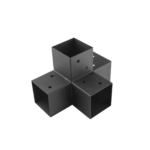 Conector Pergola Mijloc 4 Cai (Tip X) pentru Stalp si Grinzi 90x90 mm Negru GPX90