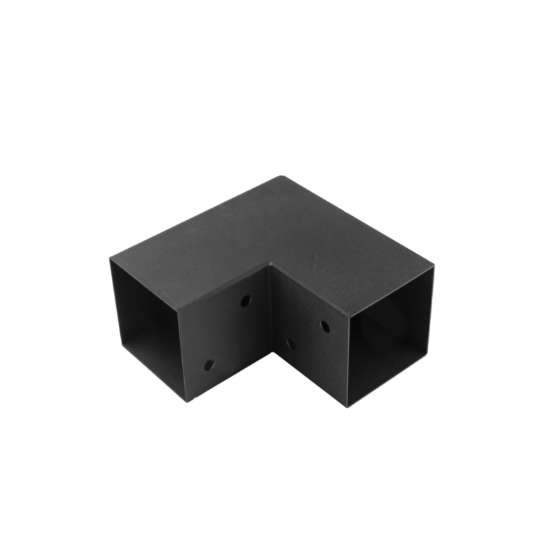 Conector Pergola Colt 2 Cai (Tip L) Stalp + Grinda 90x90 mm Negru GPL90