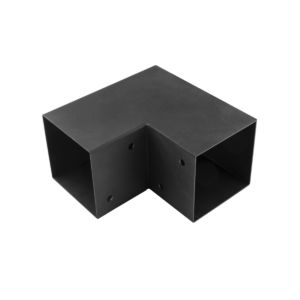 Conector Pergola Colt 2 Cai (Tip L) Stalp + Grinda 120x120 mm Negru GPL120