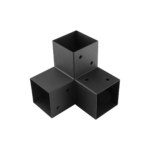 Conector Pergola Colt 3 Cai (Tip Y) Stalp + 2 Grinzi 90x90 mm Negru GPY90