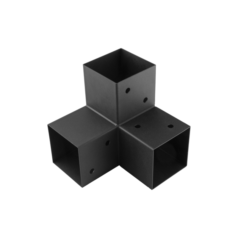 Conector Pergola Colt 3 Cai (Tip Y) Stalp + 2 Grinzi 90x90 mm Negru GPY90 Conector Pergola Colt 3 Cai (Tip Y) Stalp + 2 Grinzi 90x90 mm Negru GPY90