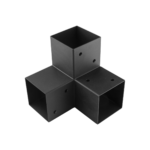 Conector Pergola Colt 3 Cai (Tip Y) Stalp + 2 Grinzi 100x100 mm Negru GPY100