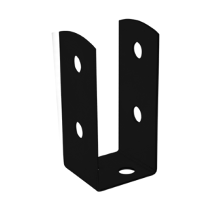 Suport Stalp Lemn Tip U cu Baza Mascata pentru Beton 45x45x100x2 mm Negru PSOL45