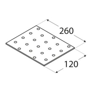 Placa Perforata 260x120x2 mm PP20