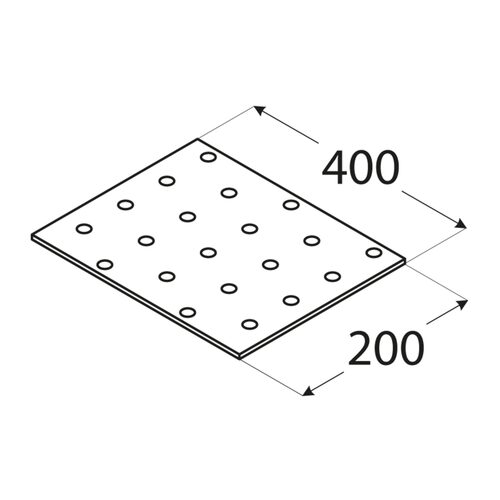 Placa Perforata 400x200x2 mm PP25