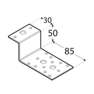 Conector Tip Z pentru Grinzi Lemn 85x50x55x2.5 mm LZ2