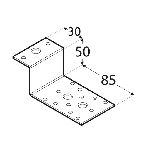 Conector Tip Z pentru Grinzi Lemn 85x50x55x2.5 mm LZ2