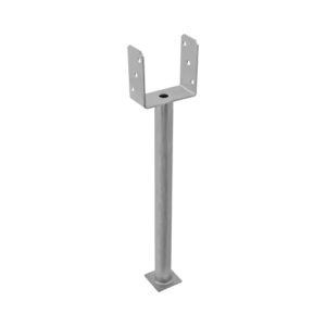 Suport Stalp Lemn 120 mm Tip U R500 cu Tija Tubulara Lunga si Baza