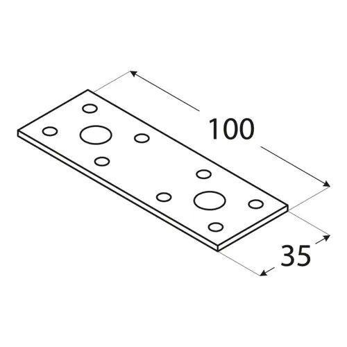 Conector Plat Decorativ 100x35x2.5 LP1C, Negru