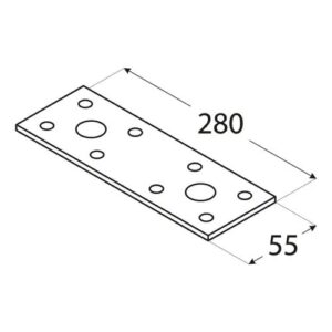 Conector Plat 280x55x2.5 LP4