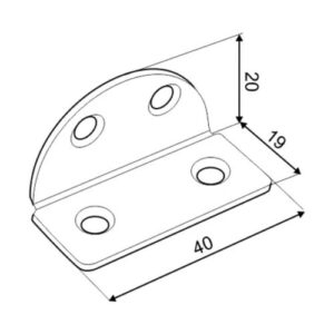 Coltar Fixare Semicircular 40x19mm KSZ1